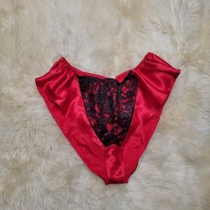 Vintage Victoria Secret Red and Black Panty